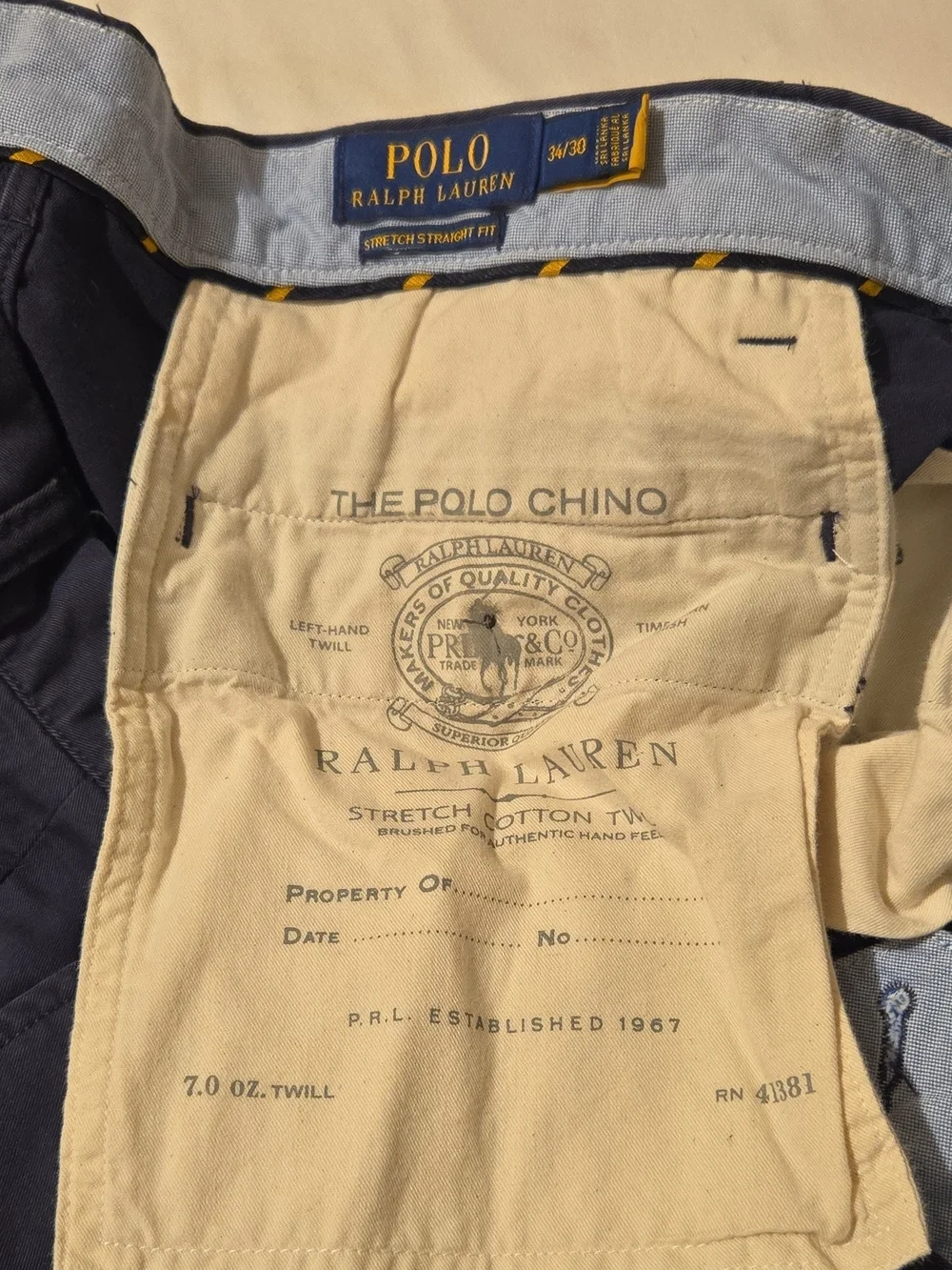 Polo by Ralph Lauren Navy Cotton Chinos